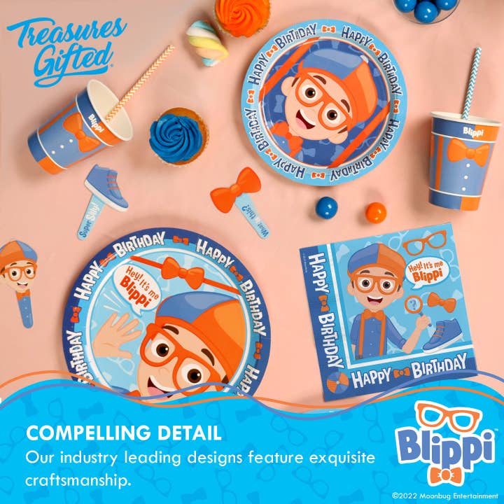 Treasures Gifted - Wholesale Disposable Napkin - Blippi Napkins - 16pk - Blippi Party Supplies