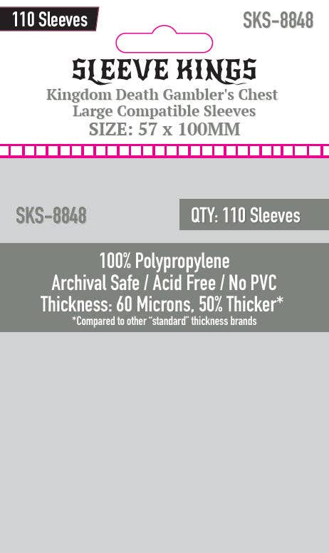 Mayday Games - Wholesale Card Game - Kingdom Death Gambler's Chest Large Compatible Sleeves (57 X 100 MM) -110 Pack, 60 Microns SKS-88480