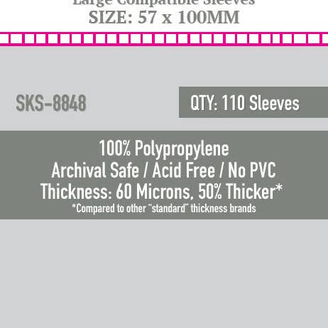 Mayday Games - Wholesale Card Game - Kingdom Death Gambler's Chest Large Compatible Sleeves (57 X 100 MM) -110 Pack, 60 Microns SKS-8848