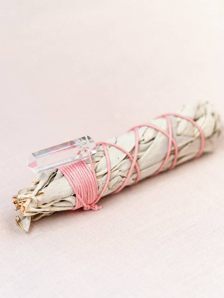 White Quartz Sage Sahumerium for wholesale by Vegan Expedition