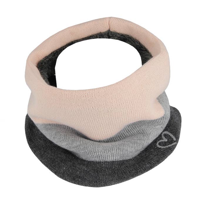 Complément Europe - Vente Tour de cou – enfant - Snood Tricolore Enfant Print Pailleté Gris-Rose 722891296