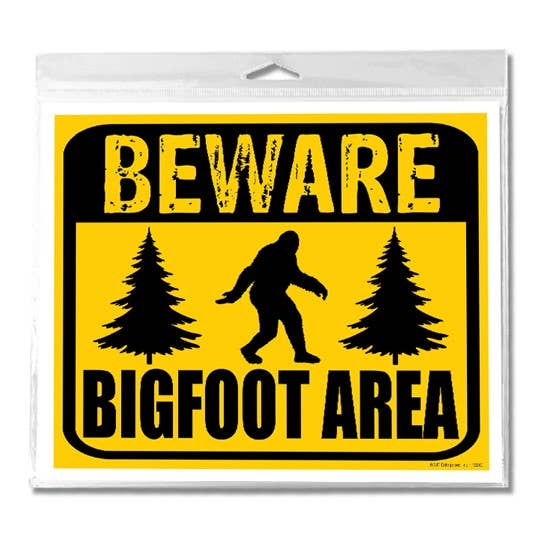 SJT Enterprises, Inc. - Wholesale Outdoor Sign - Beware - Bigfoot Area Mini Corrugated Plastic Yard Sign