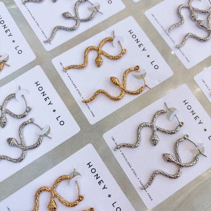Kismet Showroom - Wholesale Hoop Earrings - Evie Snake Earrings