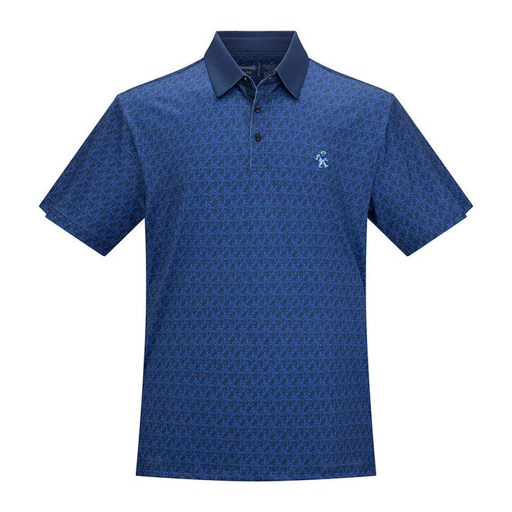 Grateful Dead | Performance Polo |All Over Blue Bear Navy for wholesale by Section 119