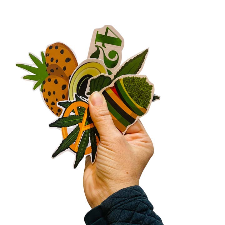 Marijuana Stickers - PotPourii- Set of 6 for wholesale by Torched Life