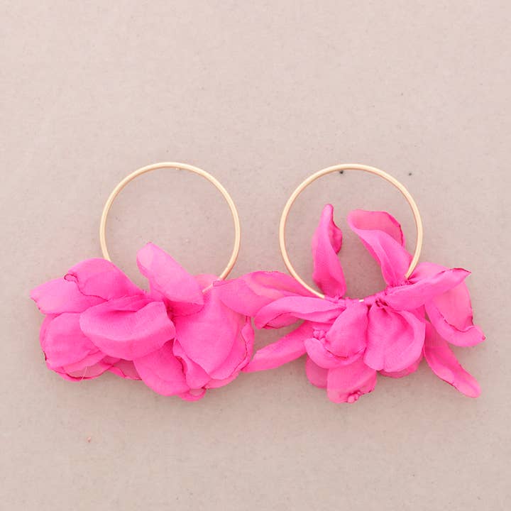 Runde Stoffohrringe aus Metall mit Blumenmuster für den Großhandel von Sonata