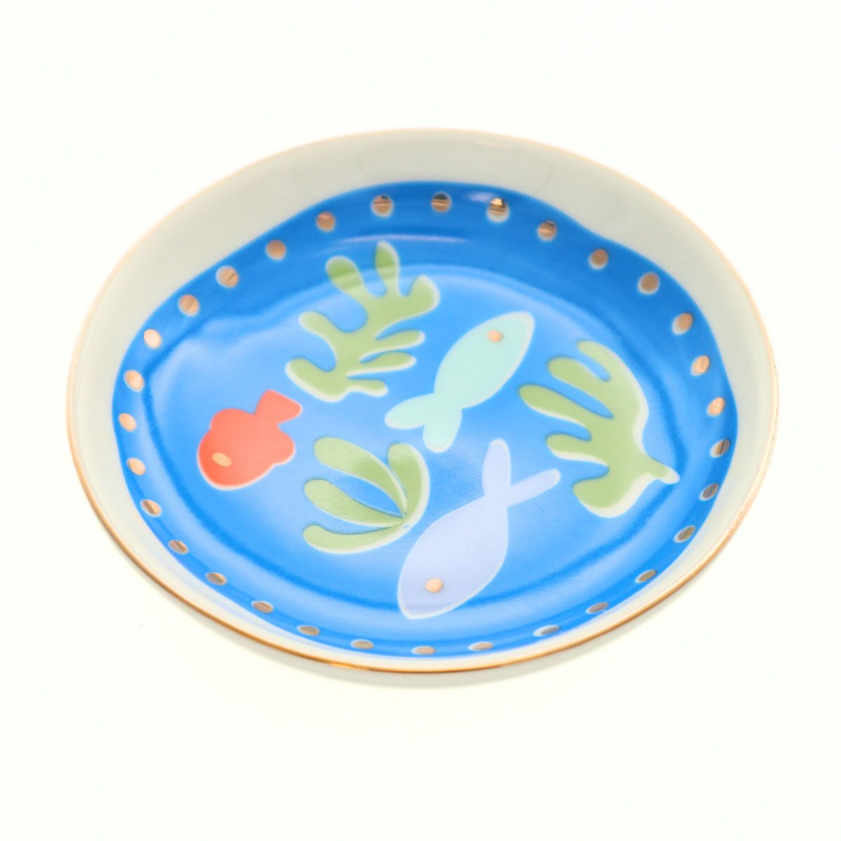 Properly Improper – wholesale Jewellery dish – Round Trinket Tray Swimming Fish2