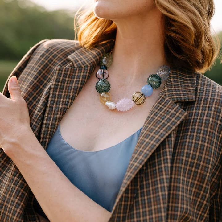 Noonday - Wholesale Beaded/Pearl Necklace - Iris Glass Blown Necklace1