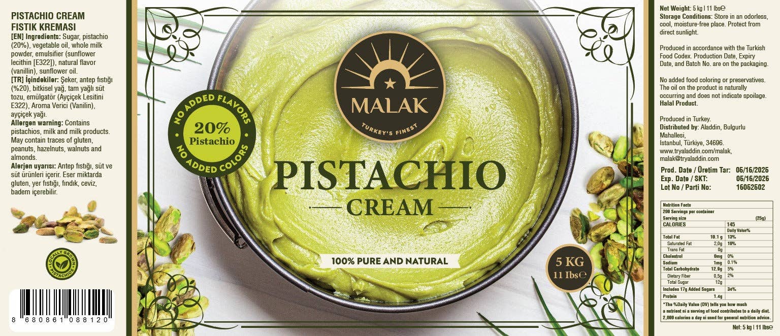 Aladdin - Wholesale Nut Butter - Malak Pistachio Cream with 20% Pistachio3