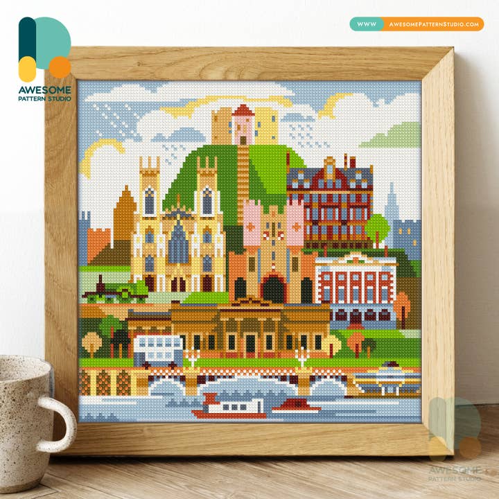 Awesome Pattern Studio – Engroshandel DIY-hobbysæt – DS020-120x120 York Storbritannien, Diamantmalersæt