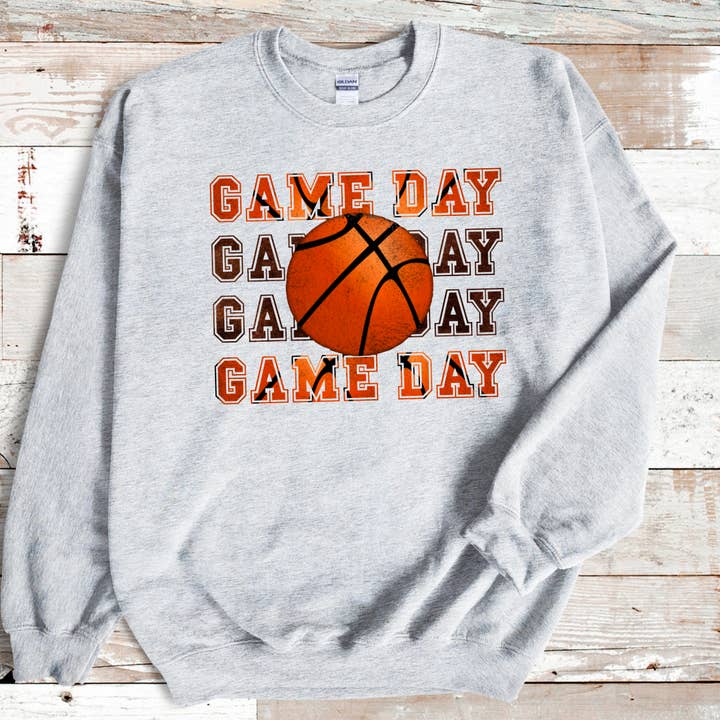 Basketball Game Day Graphic Sweatshirt for wholesale by M.B. Paper Design