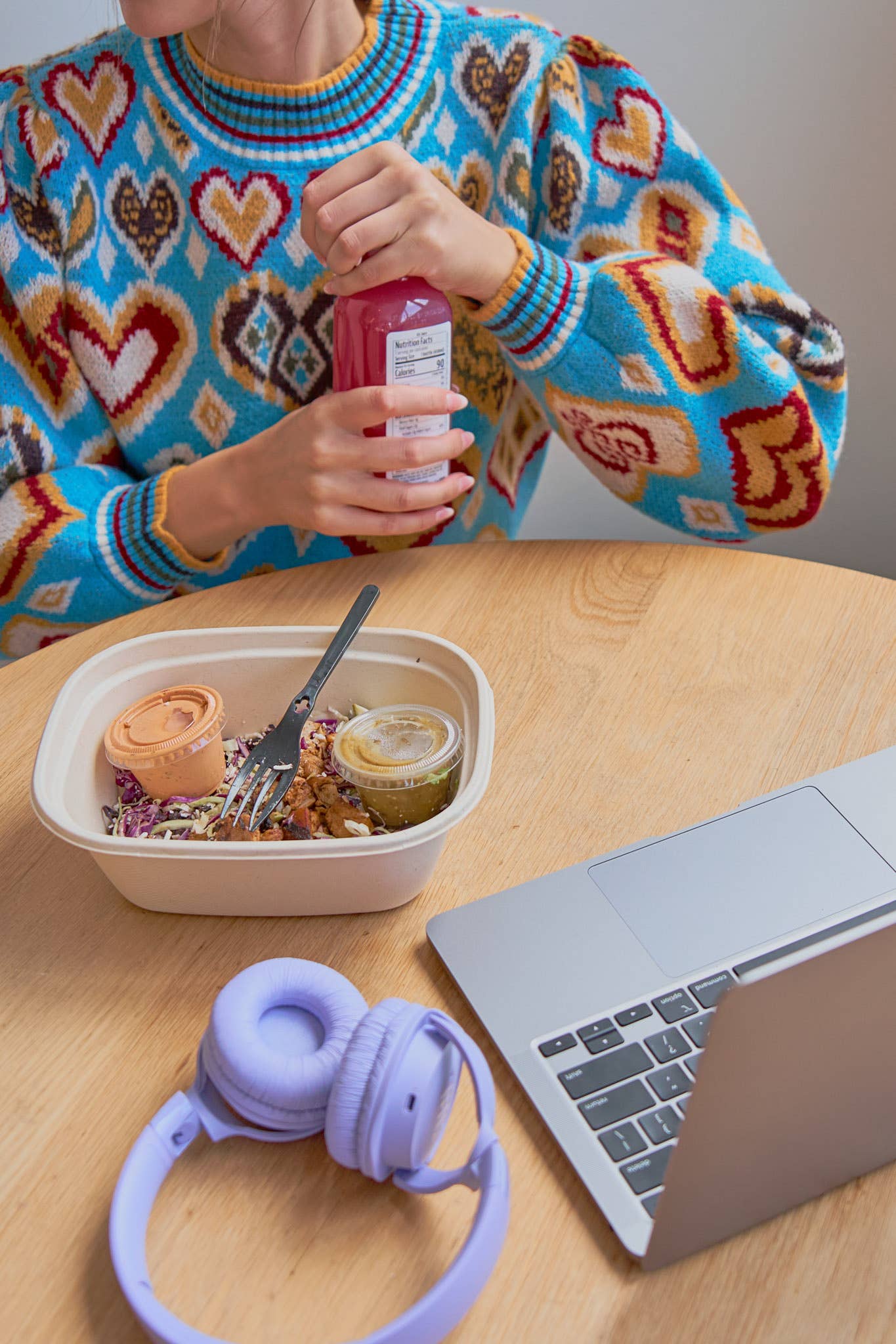 &MERCI - Wholesale Knit Sweater - Women's - HEART PATTERN PULLOVER SWEATER MSW1091314