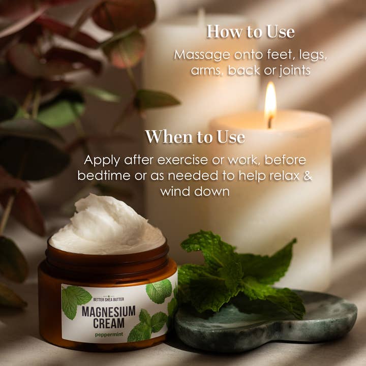 Better Shea Butter - Wholesale Body Cream/Lotion - Magnesium Cream (Peppermint) for Sleep and Relaxation8