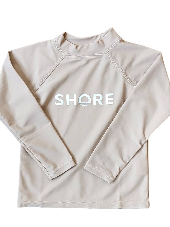 Shore Apparel - Wholesale Rashguard - Kids - Khaki - Long Sleeve0
