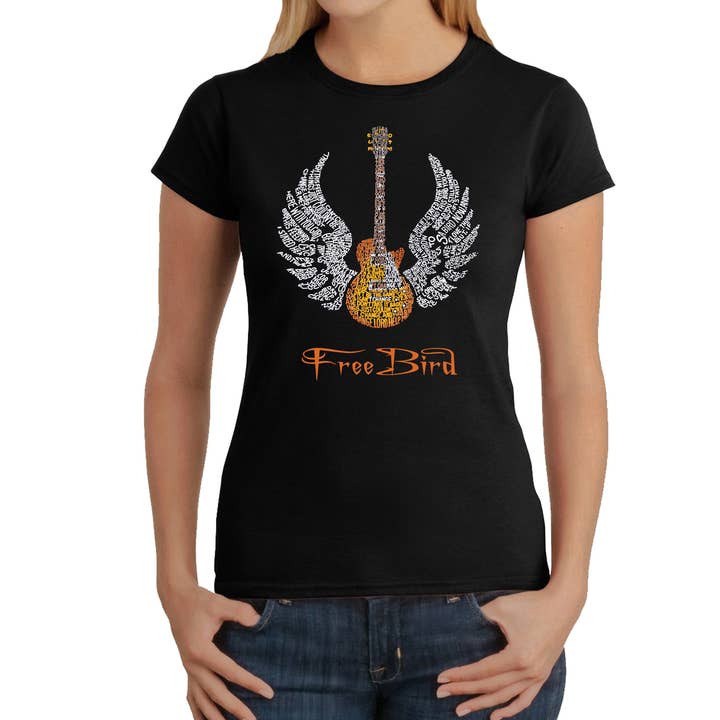 Women's Word Art T-shirt - Lyrics to Freebird for wholesale by LA Pop Art