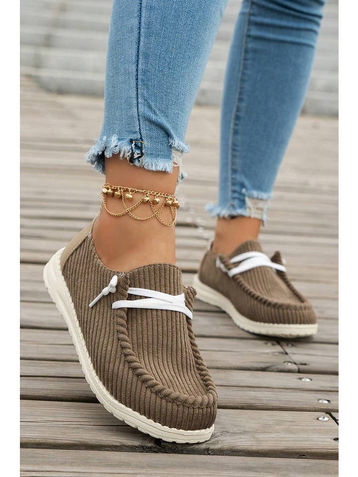 Little Daisy Closet - Wholesale Slip On Sneakers - Women's - LDC Solid Ribbed Criss Cross Slip On Casual Shoes
