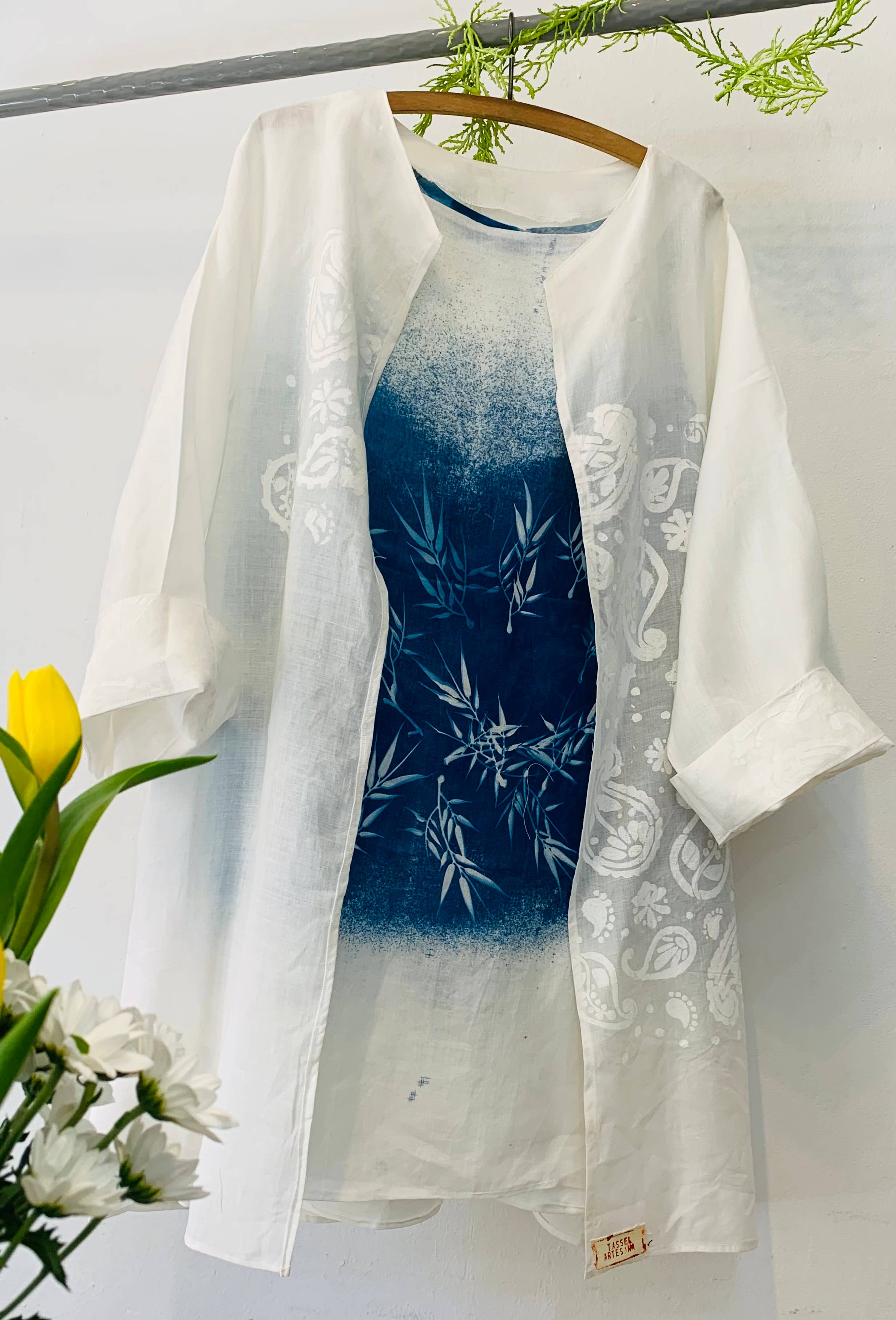 Tasselartesana - Wholesale Kaftan - Women's - Mediterranean linen CAFTAN, with handmade serigraphy 27