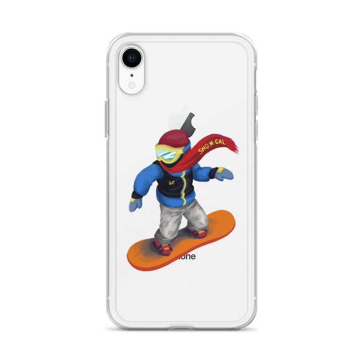 Snowboard-emoji gennemsigtig etui til iPhone® for engroshandel hos Sno*Cal