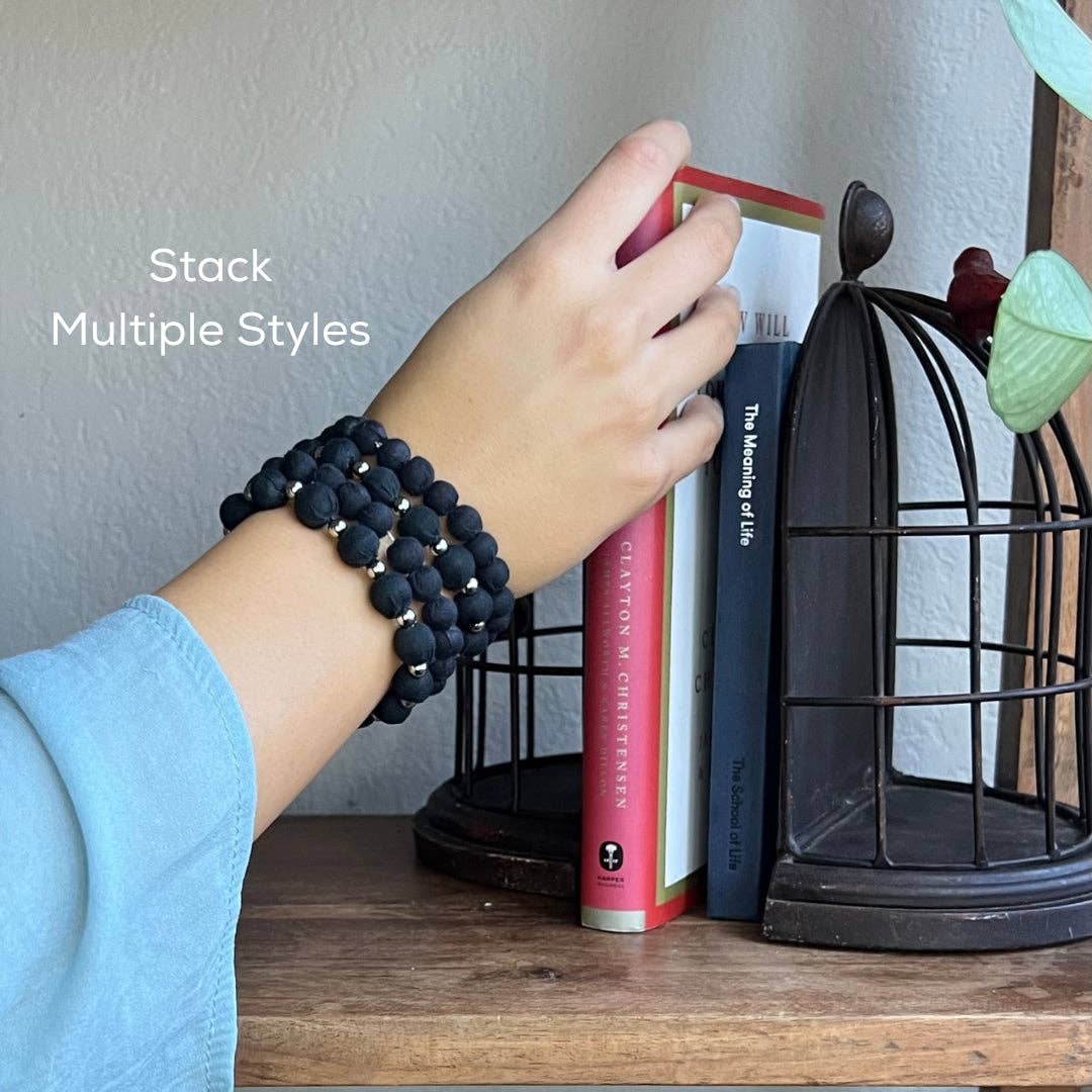 Humble Hilo - Vendita all'ingrosso Bracciale con perline - Bracciale Humble Hilo Sari Jewelry, con Perline di Tessuto e Perline Metalliche63