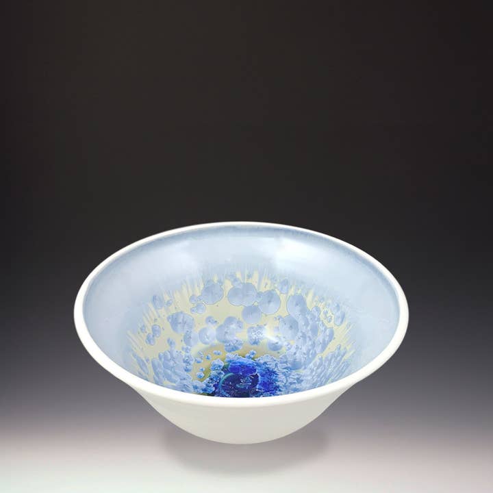 Ceramic Pottery Bowl Sky White Crystalline (Small) for wholesale by Indikoi