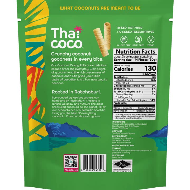 Thai Coco - Wholesale Cookie - Thai Chili Coconut Crispy Rolls - 3.5 oz1