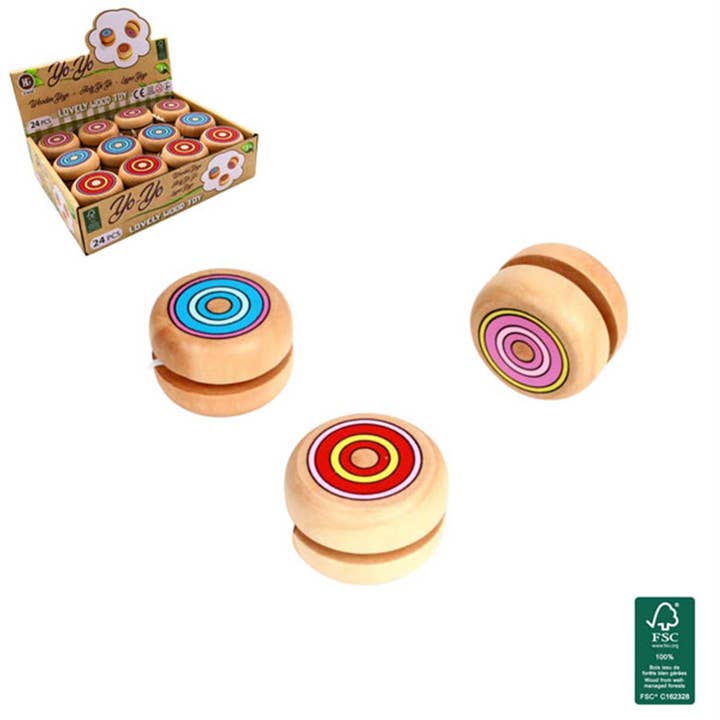 Houten Jojo 5 cm 3 Verschillende Kleuren voor wholesale door TSJJ