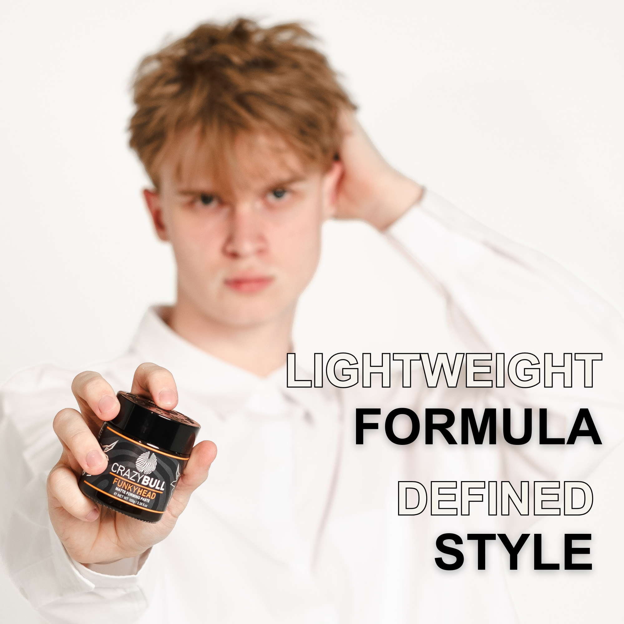 CRAZY BULL HAIR PRODUCTS - Wholesale Hair Texture Balm/Paste/Pomade - Crazy Bull Funky Head Light Hold Hair Styling Paste 6 Pack5