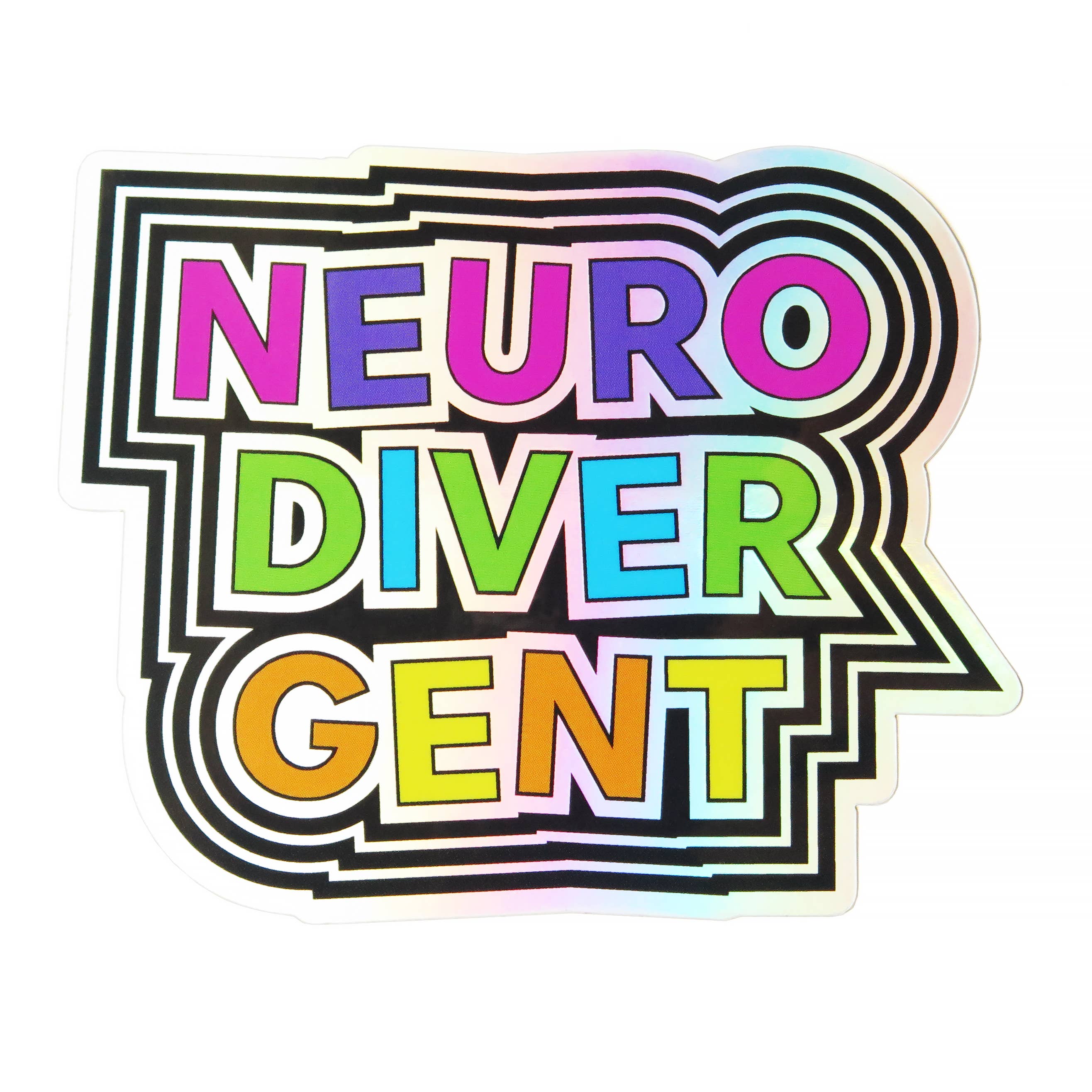 Word For Word Factory - Wholesale Sticker - NEURODIVERGENT Holographic Sticker1