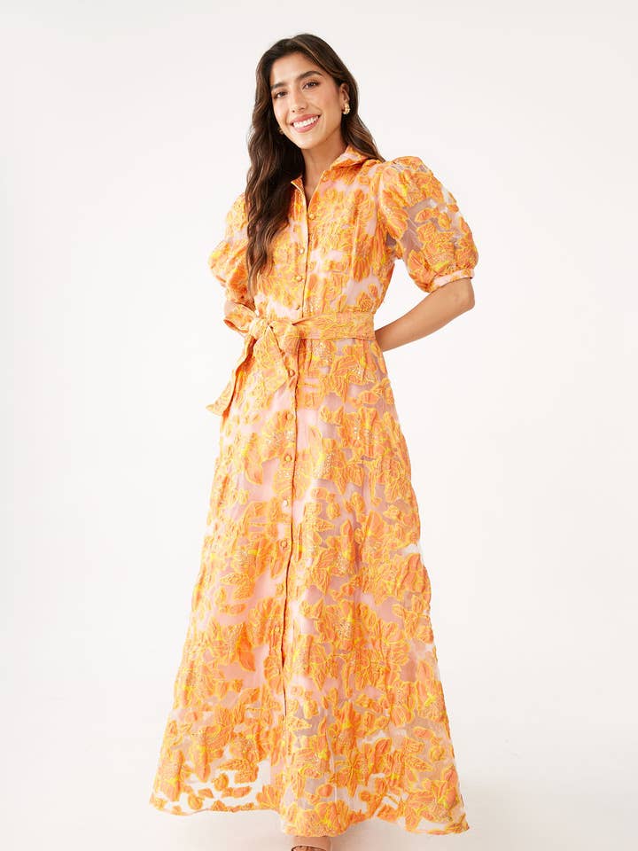 Charlotte Gown Organza mit Orangenblüten für den Großhandel von Abbey Glass