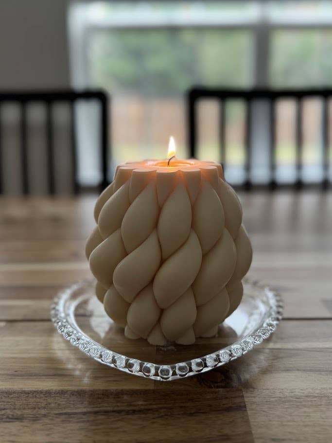 Dolce Cuore Candles – Velas de decoração por atacado – Vela Tricotada, Vela Torcida, Centro de Mesa, Feito à Mão7