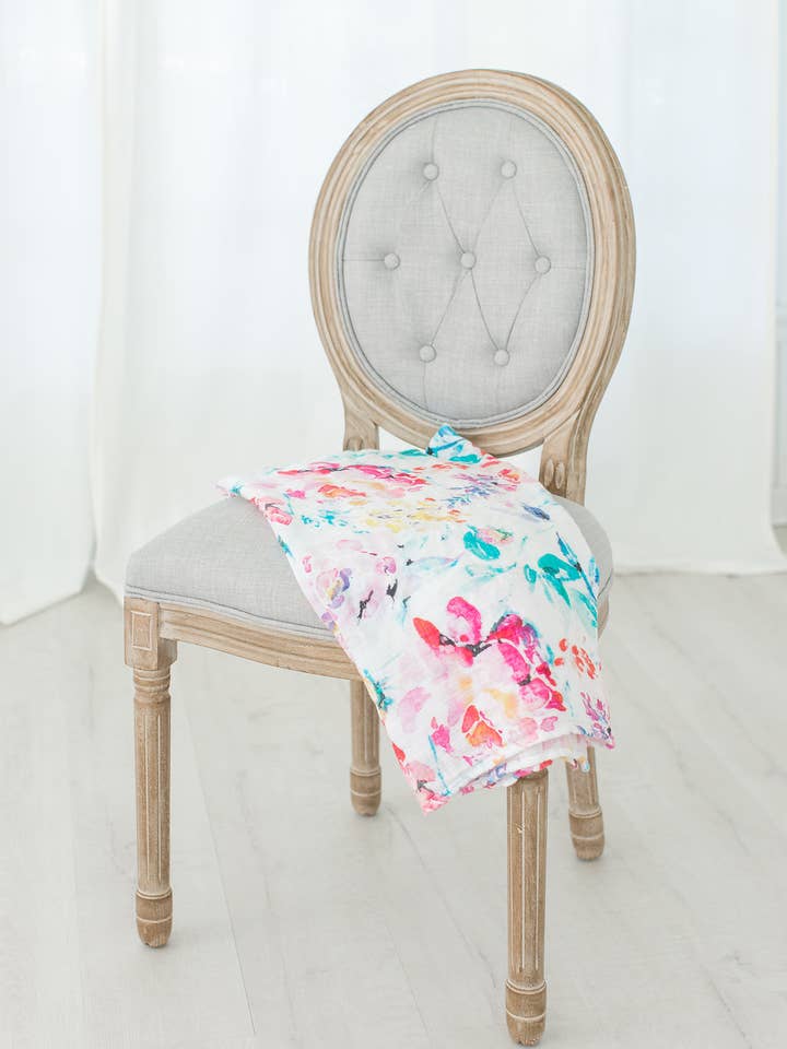 Stroller Society - Wholesale Swaddle - Baby - Baby Blankets Bamboo and Organic Cotton Muslin Flora6