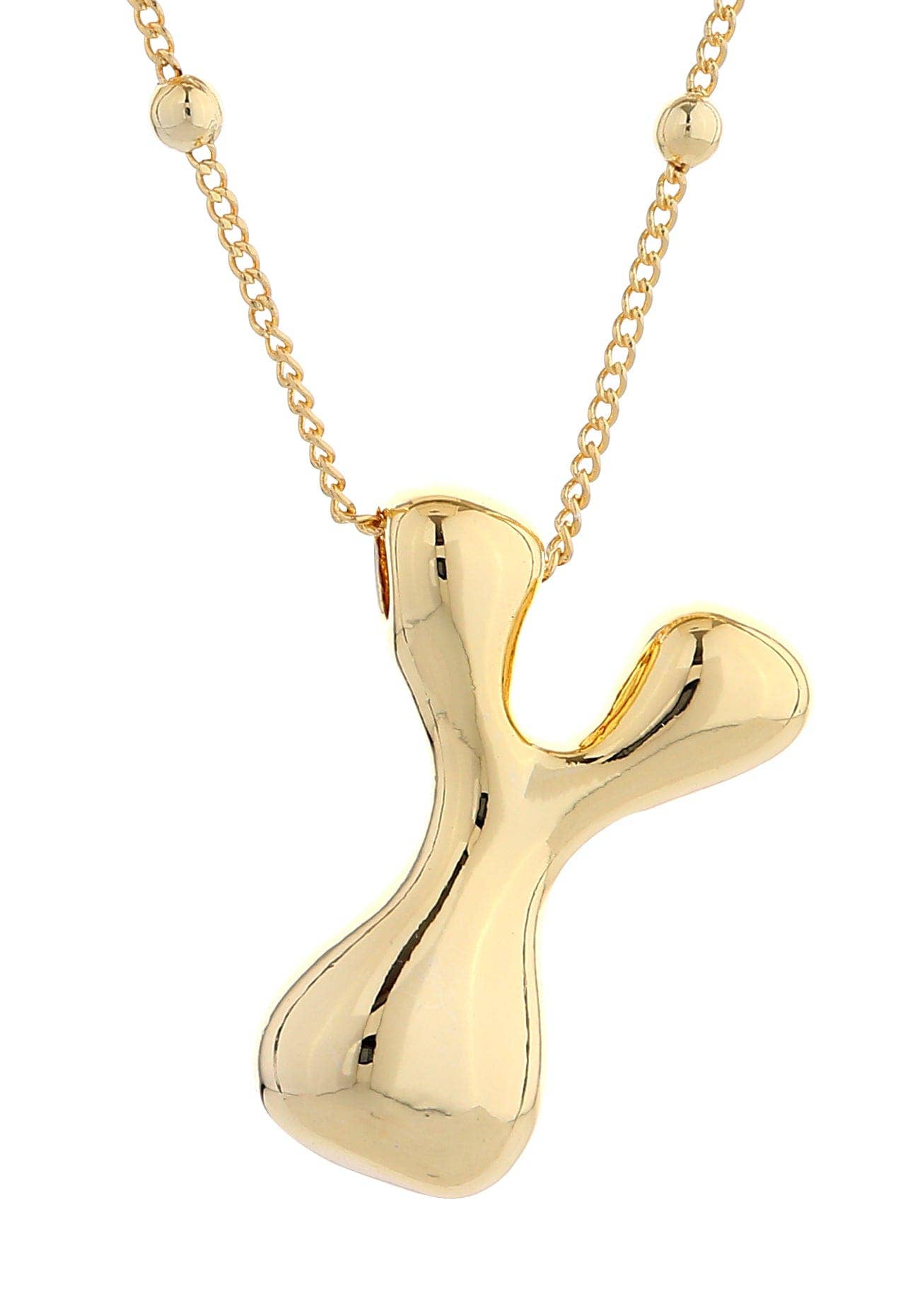 MiMi Wholesale - Wholesale Pendant/Charm Necklace - DJN330009 14K Dipped Big Bubble Letter Initial Necklace25