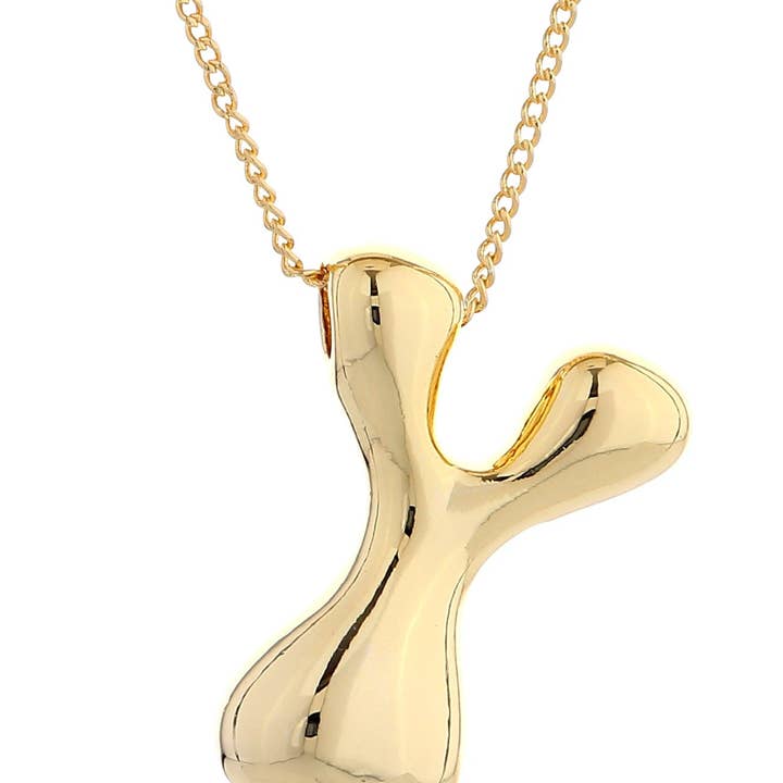 MiMi Wholesale - Wholesale Pendant/Charm Necklace - DJN330009 14K Dipped Big Bubble Letter Initial Necklace25