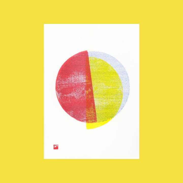 Riso print - Circle Pieces 1 - stampa artistica astratta - A4 per la vendita all'ingrosso da parte di VrijFormaat