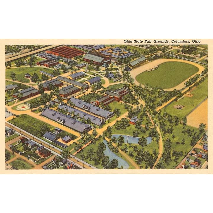 Postal OH-135 Vista sobre el Recinto Ferial, Columbus para venta al por mayor de Found Image Press