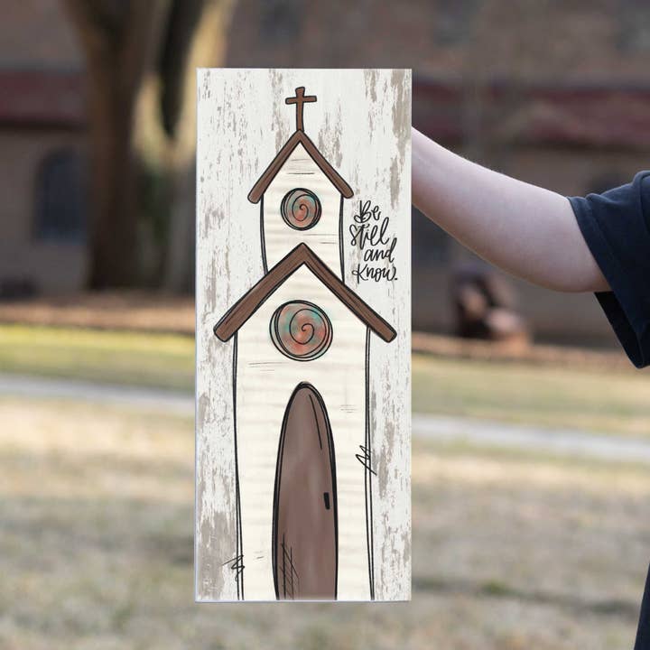 Church Art Sign, Church Decor, Home Wall Decor, 7x18 Sign for wholesale by Clairmont & Co