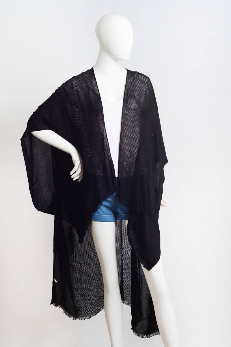 Leto Accessories - Vente Kimono – femme - Kimono bohème chic Festival Fantasy avec bord effiloché - plus de 10 couleurs13