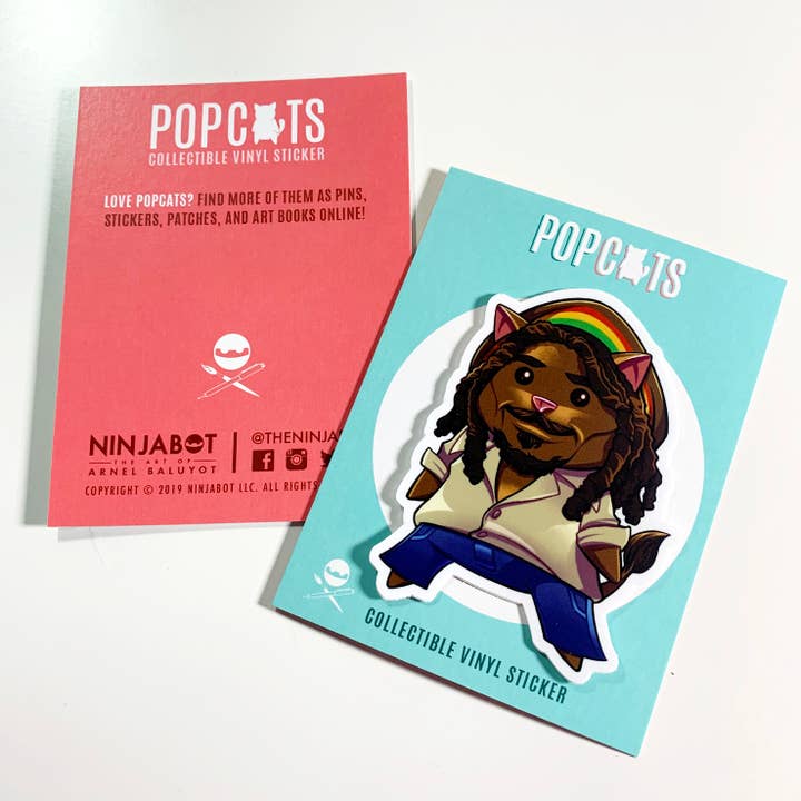 Bob Marley - PopCat Vinyl Sticker for wholesale by The Ninjabot
