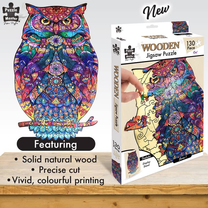 Owl - 130 Pc Wooden Jigsaw Puzzle for wholesale by BMS Brands North America