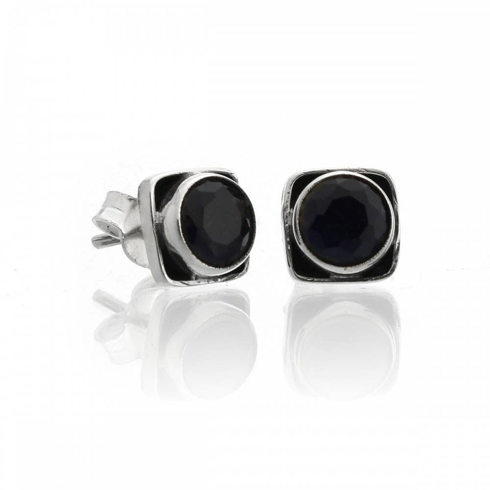 UniArt - Wholesale Stud/Post Earrings - Square Stone and Sterling Silver Earrings9