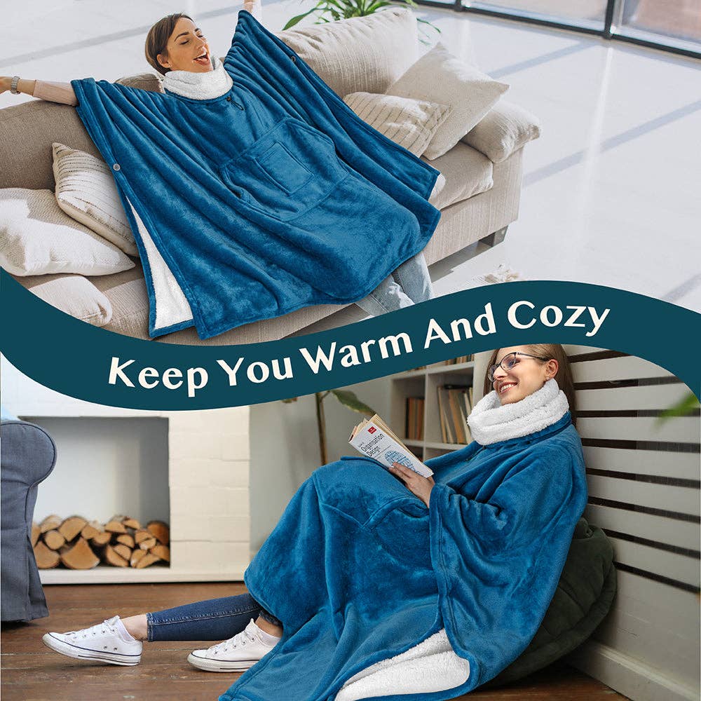 Pavilia - Wholesale Poncho - Women's - Neck Warmer Hooded Poncho Blanket62