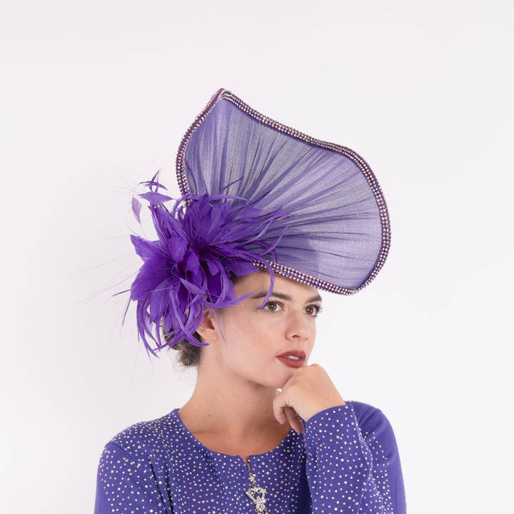 Vliegende Buntal Waaier Weelderig Met Strass HAARBAND | AJ752H voor wholesale door KaKyCo