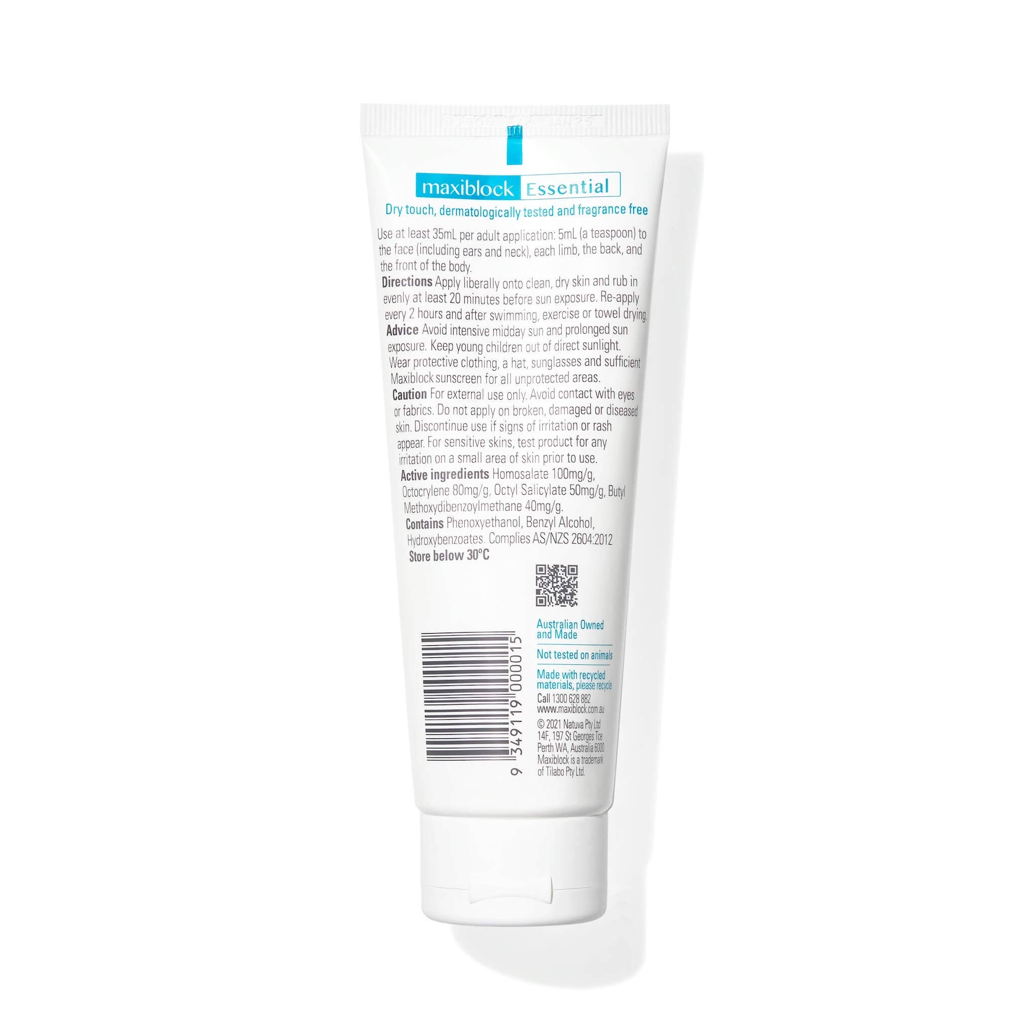 Maxiblock - Wholesale Sunscreen - 100mL Essential Dry Touch Sunscreen SPF50+2