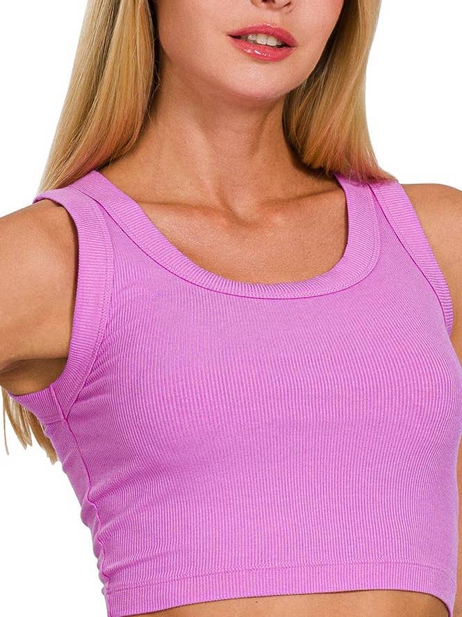 Ribbstickad linne med skuren hals för wholesale av Vanilla Monkey