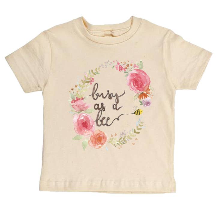 Camiseta orgánica de manga corta ocupada como una abeja para venta al por mayor de House Of Luna