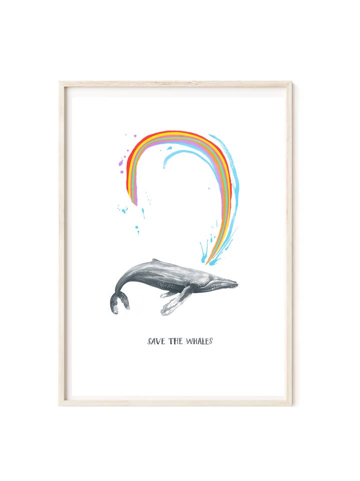 A4 ‘SAVE THE WHALES’ PRINT for wholesale by MoonKo