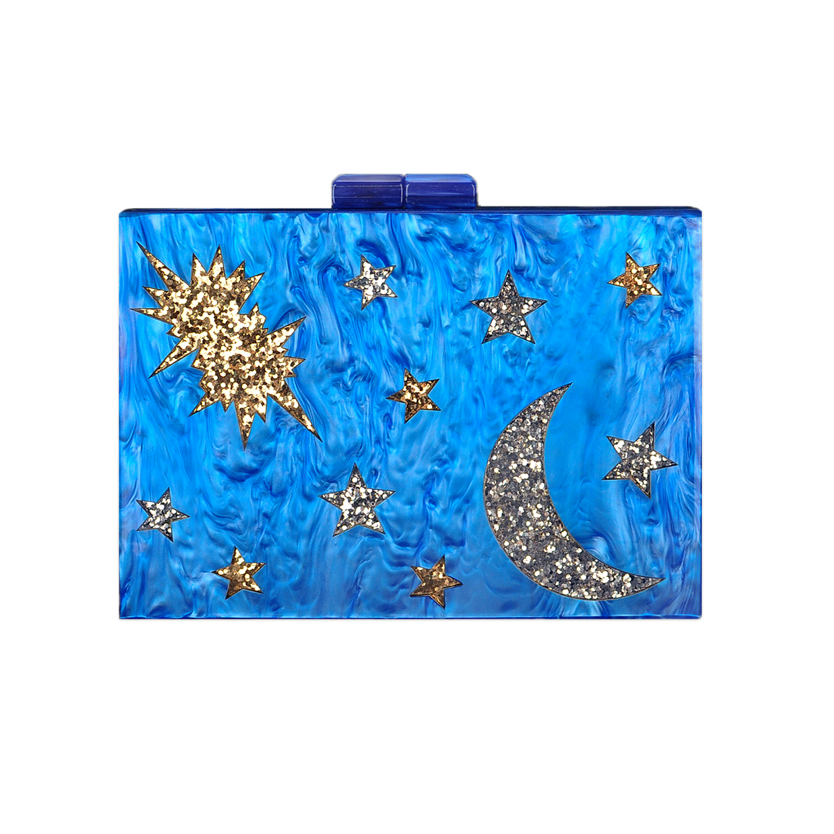 Betsy Dare - Wholesale Clutch Bag - Women's - Blue Stargazer Acrylic Cyndi Clutch2