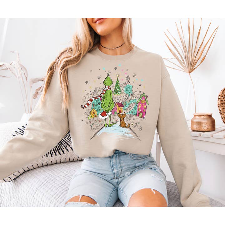 Moxie Brands - Wholesale Graphic Sweatshirt - Women's - Grinch and Max1