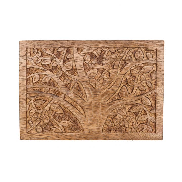Matr Boomie Fair Trade - Wholesale Jewelry Box/Organizer - Aranyani Tree of Life Jewelry Box With Tray - Hand Carved2