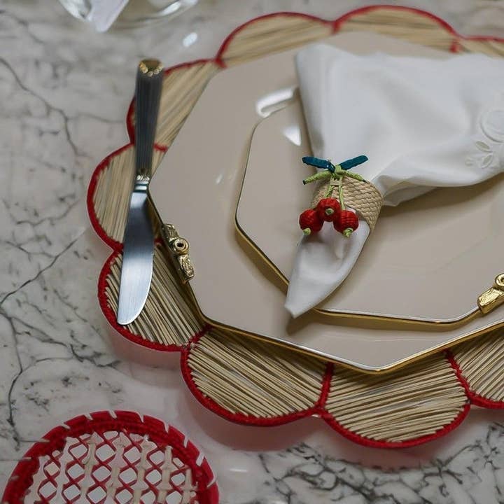 Cali Red Placemats Set for wholesale by Maisie Grace Designs